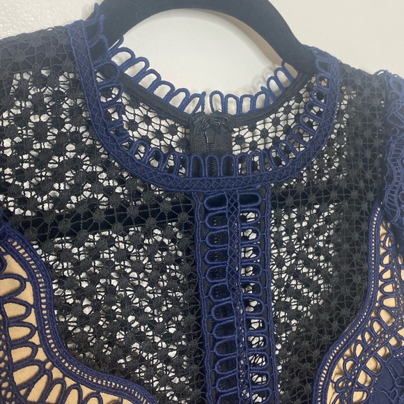 SELF-PORTRAIT Wave Guipure Lace Tiered Ruffled Mini Cocktail Dress - Picture 11 of 16